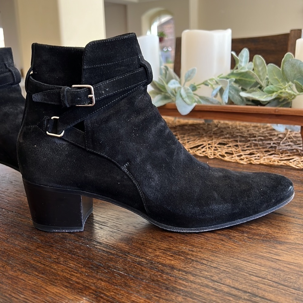 SAINT LAURENT
Suede Jodhpur Calfskin Blake Ankle Boots size 42 color black - Picture 9 of 16